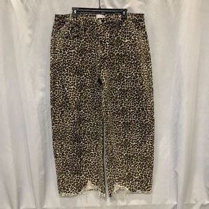 Saige Leopard Barrel Denim Leopard Print